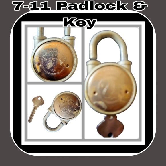 7-11 Vintage PadLock & Key, Made in USA - Picture 2 of 3